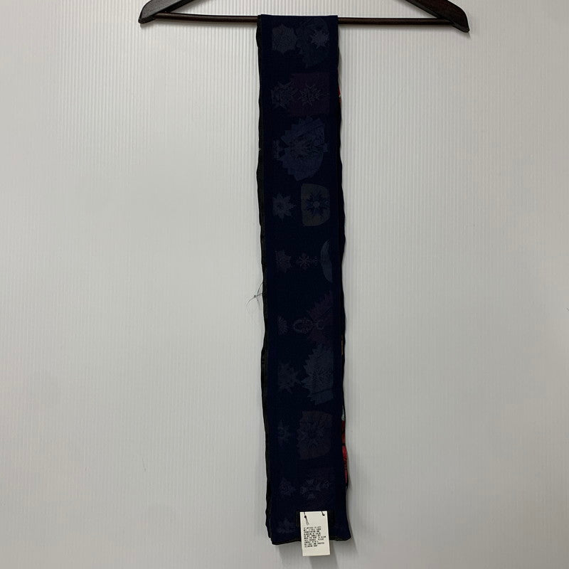 【中古品】【メンズ/レディース】 N6S67 シルク 勲章 総柄 ストール 服飾雑貨 187-260328-cs-11-izu カラー：ネイビー 万代Net店