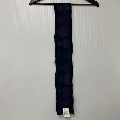 【中古品】【メンズ/レディース】 N6S67 シルク 勲章 総柄 ストール 服飾雑貨 187-260328-cs-11-izu カラー：ネイビー 万代Net店