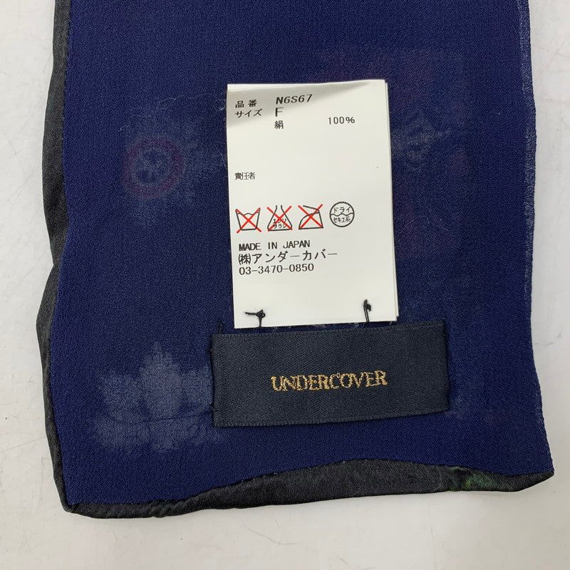 【中古品】【メンズ/レディース】 N6S67 シルク 勲章 総柄 ストール 服飾雑貨 187-260328-cs-11-izu カラー：ネイビー 万代Net店