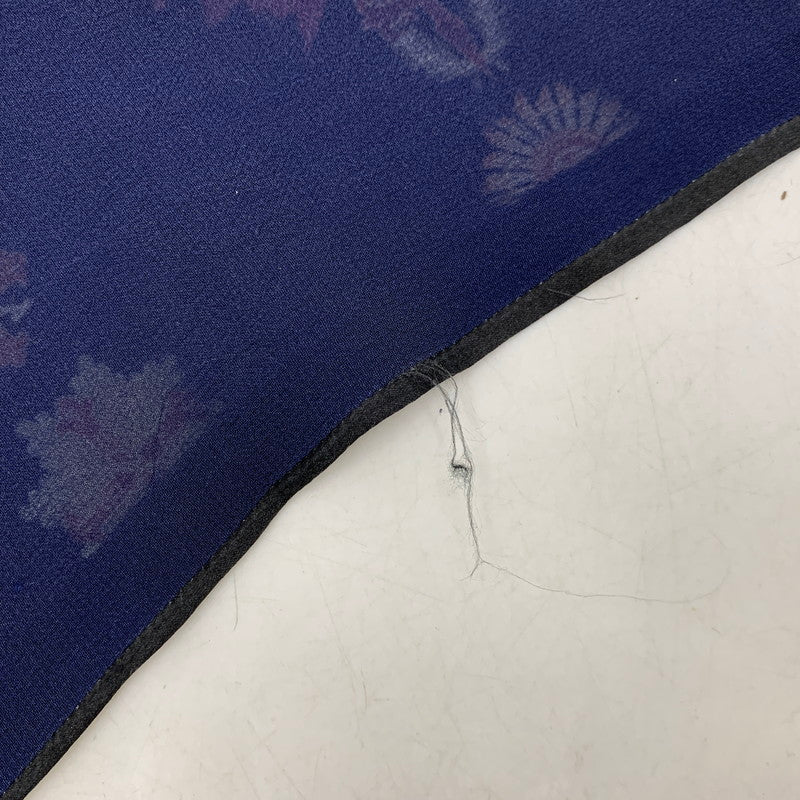 【中古品】【メンズ/レディース】 N6S67 シルク 勲章 総柄 ストール 服飾雑貨 187-260328-cs-11-izu カラー：ネイビー 万代Net店