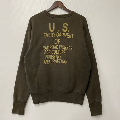 【中古品】【メンズ】 DELUXEWARE デラックスウエア 前V SWEATSHIRT スウェットシャツトップス 145-260402-kh-06-izu サイズ：L カラー：ブラウン 万代Net店