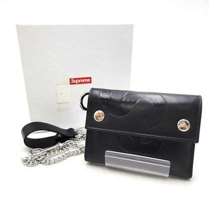 【中古品】【メンズ/レディース】 LEATHER CHAIN WALLET レザーチェーンウォレット 財布 200-260329-as-05-izu カラー：ブラック 万代Net店