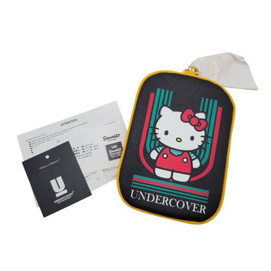 【中古美品】【レディース】 × SANRIO CHARACTERS サンリオキャラクターズ HELLO KITTY PVC POUCH UC2E8K01 ハローキティ ポーチ 208-260401-as-15-izu カラー：ブラック×イエロー 万代Net店