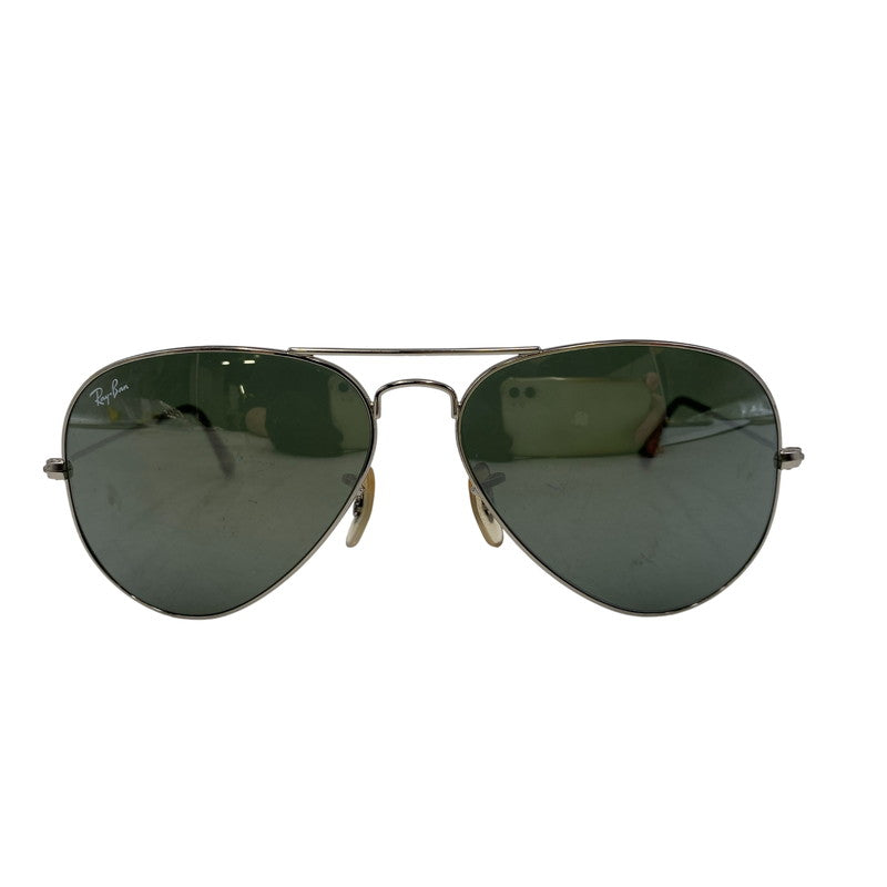 【中古品】【メンズ/レディース】 RAY-BAN レイバン RB3025 AVIATOR LARGE METAL アビエーター ラージ メタル サングラス 203-260615-cs-15-izu サイズ：58口14 カラー：シルバー×グリーン系 万代Net店
