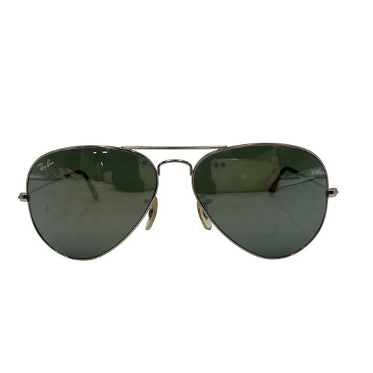 【中古品】【メンズ/レディース】 RAY-BAN レイバン RB3025 AVIATOR LARGE METAL アビエーター ラージ メタル サングラス 203-260615-cs-15-izu サイズ：58口14 カラー：シルバー×グリーン系 万代Net店