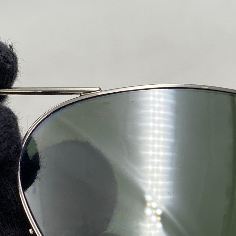 【中古品】【メンズ/レディース】 RAY-BAN レイバン RB3025 AVIATOR LARGE METAL アビエーター ラージ メタル サングラス 203-260615-cs-15-izu サイズ：58口14 カラー：シルバー×グリーン系 万代Net店