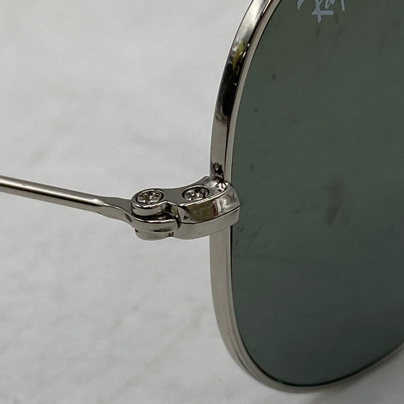 【中古品】【メンズ/レディース】 RAY-BAN レイバン RB3025 AVIATOR LARGE METAL アビエーター ラージ メタル サングラス 203-260615-cs-15-izu サイズ：58口14 カラー：シルバー×グリーン系 万代Net店