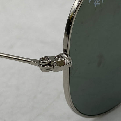【中古品】【メンズ/レディース】 RAY-BAN レイバン RB3025 AVIATOR LARGE METAL アビエーター ラージ メタル サングラス 203-260615-cs-15-izu サイズ：58口14 カラー：シルバー×グリーン系 万代Net店