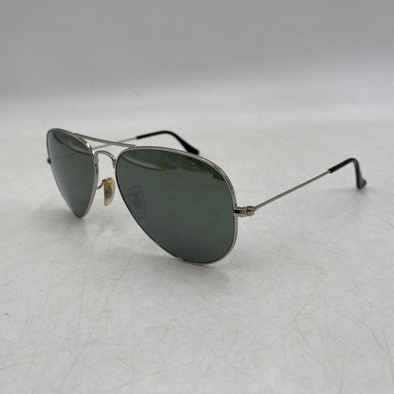 【中古品】【メンズ/レディース】 RAY-BAN レイバン RB3025 AVIATOR LARGE METAL アビエーター ラージ メタル サングラス 203-260615-cs-15-izu サイズ：58口14 カラー：シルバー×グリーン系 万代Net店