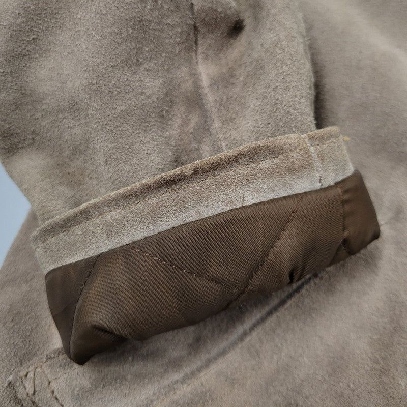 【中古品】【メンズ】 SUEDE LEATHER BOA JACKET スエード レザー ボア ジャケット USA製 アウター 145-260330-as-26-izu サイズ：38 カラー：ベージュ 万代Net店