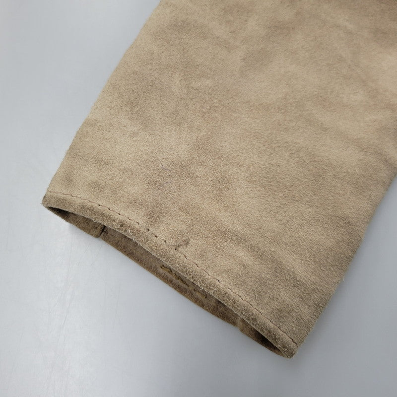 【中古品】【メンズ】 SUEDE LEATHER BOA JACKET スエード レザー ボア ジャケット USA製 アウター 145-260330-as-26-izu サイズ：38 カラー：ベージュ 万代Net店