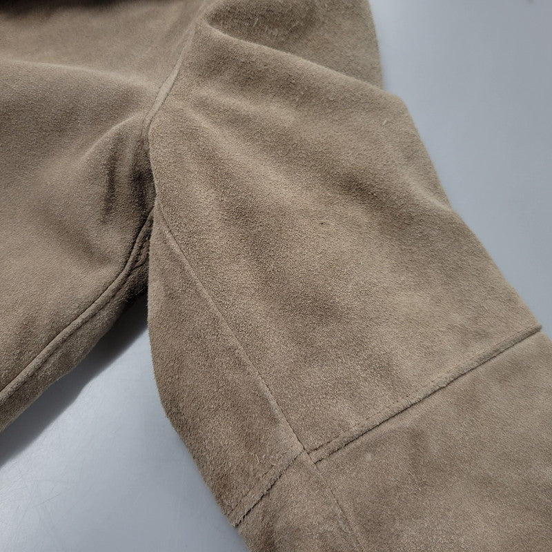 【中古品】【メンズ】 SUEDE LEATHER BOA JACKET スエード レザー ボア ジャケット USA製 アウター 145-260330-as-26-izu サイズ：38 カラー：ベージュ 万代Net店