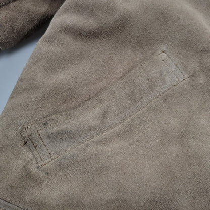【中古品】【メンズ】 SUEDE LEATHER BOA JACKET スエード レザー ボア ジャケット USA製 アウター 145-260330-as-26-izu サイズ：38 カラー：ベージュ 万代Net店