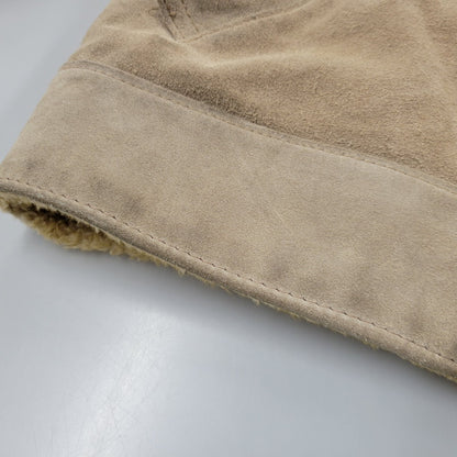 【中古品】【メンズ】 SUEDE LEATHER BOA JACKET スエード レザー ボア ジャケット USA製 アウター 145-260330-as-26-izu サイズ：38 カラー：ベージュ 万代Net店