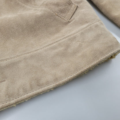 【中古品】【メンズ】 SUEDE LEATHER BOA JACKET スエード レザー ボア ジャケット USA製 アウター 145-260330-as-26-izu サイズ：38 カラー：ベージュ 万代Net店