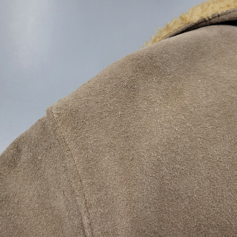 【中古品】【メンズ】 SUEDE LEATHER BOA JACKET スエード レザー ボア ジャケット USA製 アウター 145-260330-as-26-izu サイズ：38 カラー：ベージュ 万代Net店