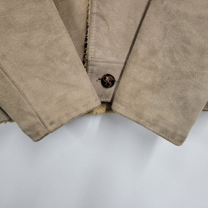 【中古品】【メンズ】 SUEDE LEATHER BOA JACKET スエード レザー ボア ジャケット USA製 アウター 145-260330-as-26-izu サイズ：38 カラー：ベージュ 万代Net店