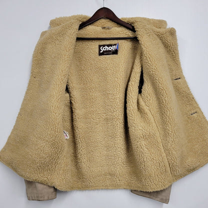 【中古品】【メンズ】 SUEDE LEATHER BOA JACKET スエード レザー ボア ジャケット USA製 アウター 145-260330-as-26-izu サイズ：38 カラー：ベージュ 万代Net店