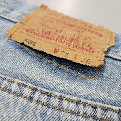 【現状渡し品】【メンズ】 DENIM PANTS デニムパンツ 刻印555 USA製 ジーンズ ボトムス 157-260330-as-22-izu サイズ：31×36 カラー：ライトインディゴ 万代Net店