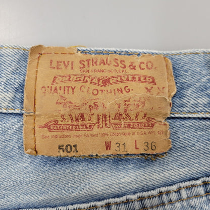 【現状渡し品】【メンズ】 DENIM PANTS デニムパンツ 刻印555 USA製 ジーンズ ボトムス 157-260330-as-22-izu サイズ：31×36 カラー：ライトインディゴ 万代Net店