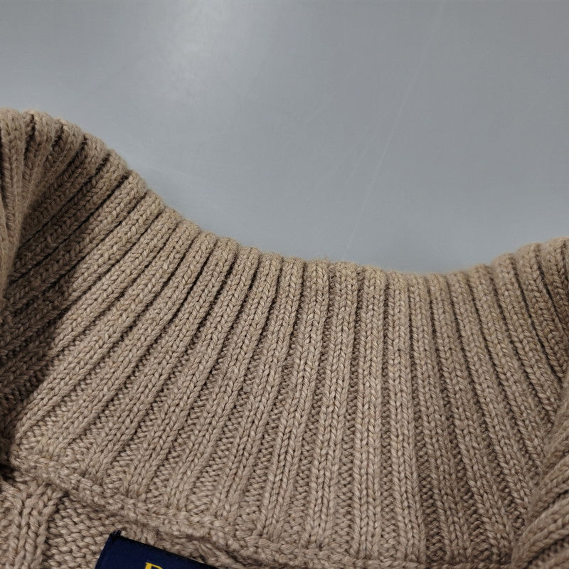 【中古品】【メンズ】 BROWN PONY HALF ZIP CABLE KNIT ブラウンポニー ハーフジップ ケーブルニット 長袖 トップス 147-260330-as-17-izu サイズ：XL カラー：ベージュ 万代Net店