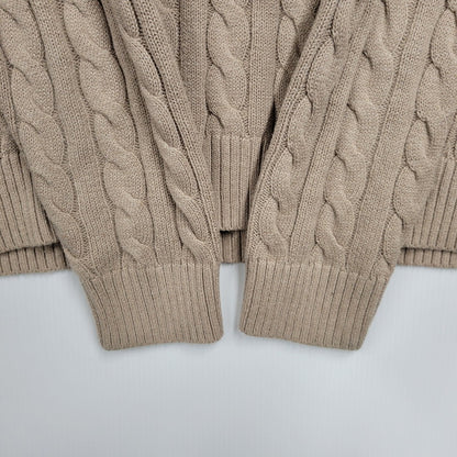【中古品】【メンズ】 BROWN PONY HALF ZIP CABLE KNIT ブラウンポニー ハーフジップ ケーブルニット 長袖 トップス 147-260330-as-17-izu サイズ：XL カラー：ベージュ 万代Net店