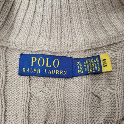 【中古品】【メンズ】 BROWN PONY HALF ZIP CABLE KNIT ブラウンポニー ハーフジップ ケーブルニット 長袖 トップス 147-260330-as-17-izu サイズ：XL カラー：ベージュ 万代Net店