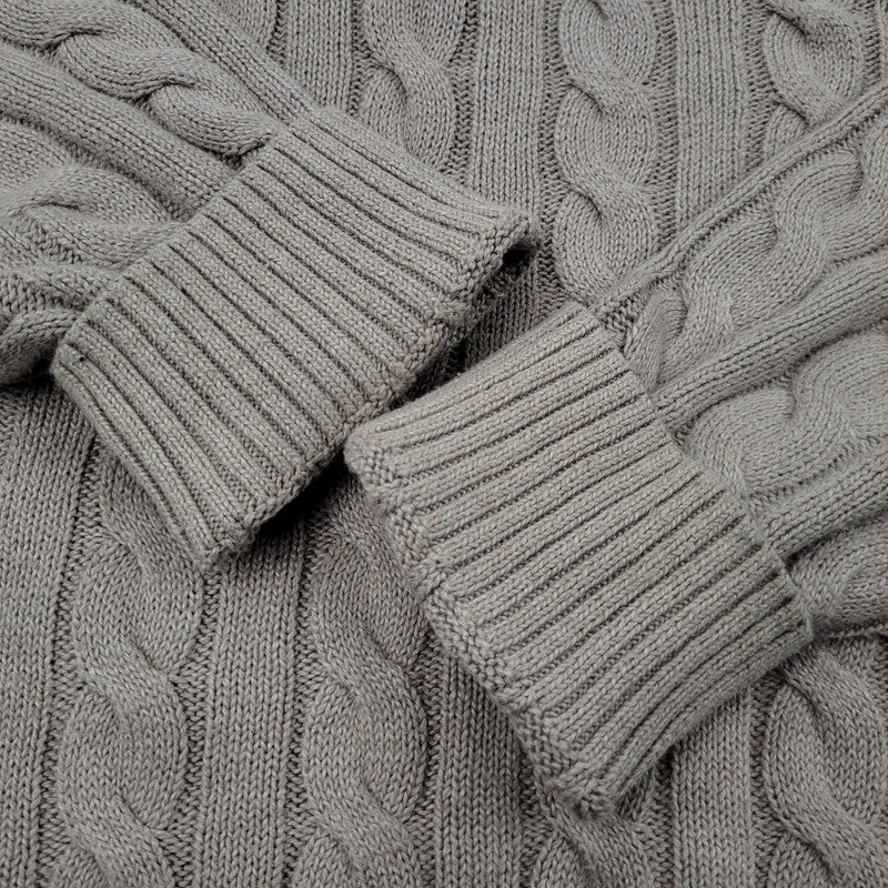 【中古品】【メンズ】 BROWN PONY HALF ZIP CABLE KNIT ブラウンポニー ハーフジップ ケーブルニット 長袖 トップス 147-260330-as-17-izu サイズ：XL カラー：ベージュ 万代Net店