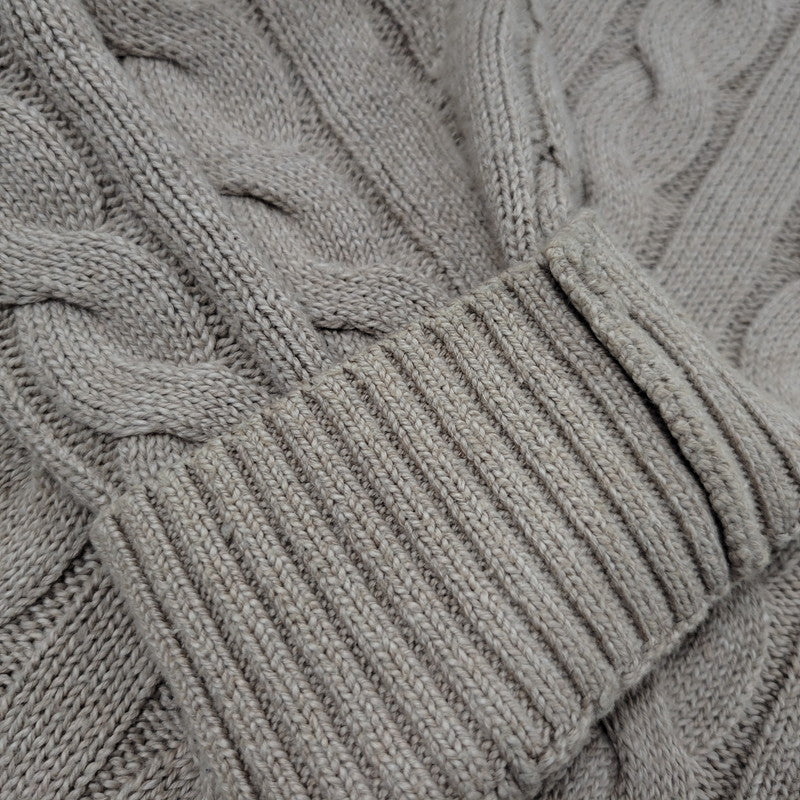 【中古品】【メンズ】 BROWN PONY HALF ZIP CABLE KNIT ブラウンポニー ハーフジップ ケーブルニット 長袖 トップス 147-260330-as-17-izu サイズ：XL カラー：ベージュ 万代Net店