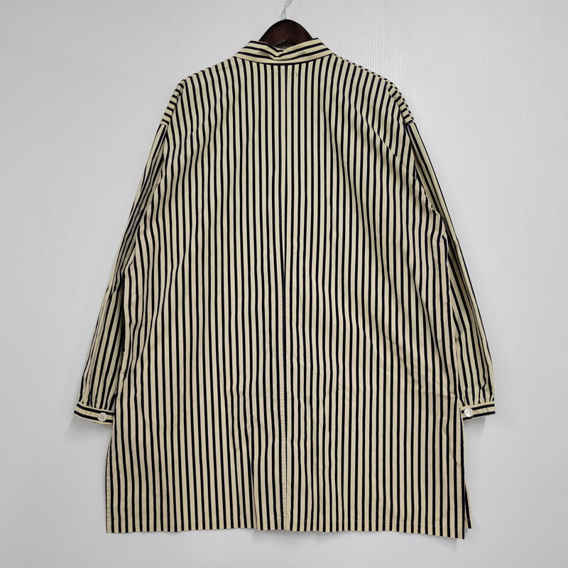 【中古品】【メンズ】 OVERSIZE 2-POCKET L/S SHIRT オーバーサイズ 2ポケット ロングスリーブ シャツ 初期タグ 長袖 ストライプ 140-260330-as-18-izu カラー：ベージュ×ネイビー 万代Net店