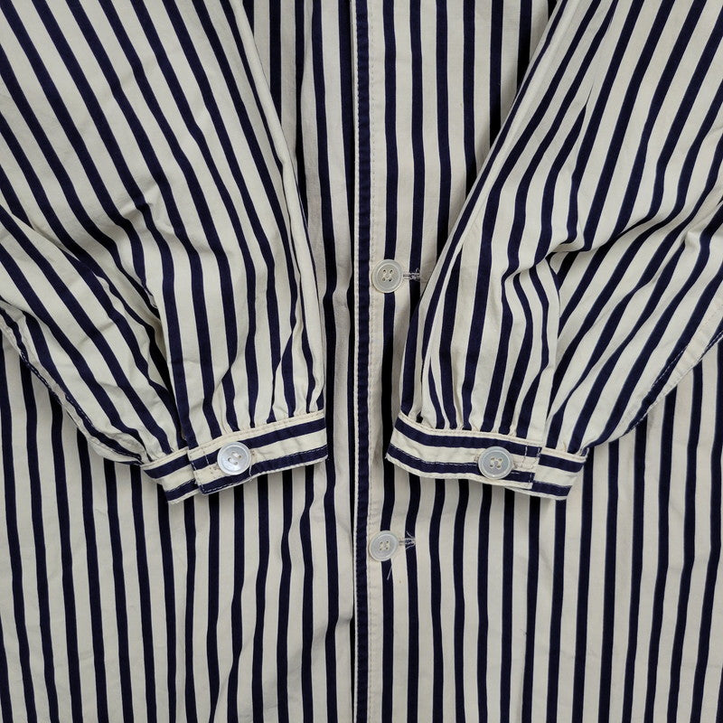 【中古品】【メンズ】 OVERSIZE 2-POCKET L/S SHIRT オーバーサイズ 2ポケット ロングスリーブ シャツ 初期タグ 長袖 ストライプ 140-260330-as-18-izu カラー：ベージュ×ネイビー 万代Net店