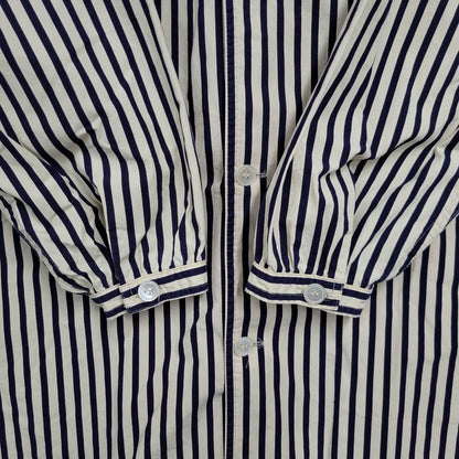 【中古品】【メンズ】 OVERSIZE 2-POCKET L/S SHIRT オーバーサイズ 2ポケット ロングスリーブ シャツ 初期タグ 長袖 ストライプ 140-260330-as-18-izu カラー：ベージュ×ネイビー 万代Net店