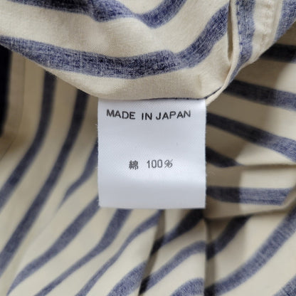 【中古品】【メンズ】 OVERSIZE 2-POCKET L/S SHIRT オーバーサイズ 2ポケット ロングスリーブ シャツ 初期タグ 長袖 ストライプ 140-260330-as-18-izu カラー：ベージュ×ネイビー 万代Net店
