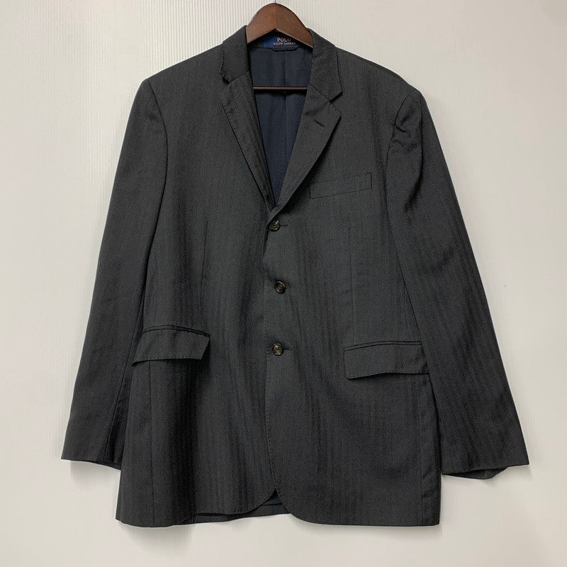 【現状渡し品】【メンズ】 イタリア製 WOOL SUIT SET UP ウール スーツ セットアップ 147-260330-cs-10-izu サイズ：41L カラー：チャコール 万代Net店