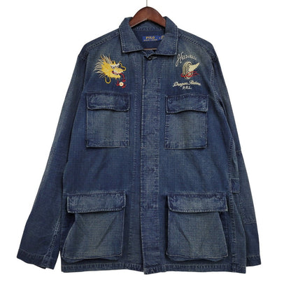 【中古品】【メンズ】 RIPSTOP WORK SHIRT DRAGON RIDER 710693099001 リップストップワークシャツ 長袖 トップス 147-260330-as-09-izu サイズ：M カラー：インディゴ 万代Net店