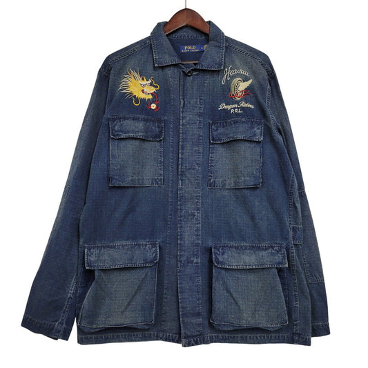 【中古品】【メンズ】 RIPSTOP WORK SHIRT DRAGON RIDER 710693099001 リップストップワークシャツ 長袖 トップス 147-260330-as-09-izu サイズ：M カラー：インディゴ 万代Net店