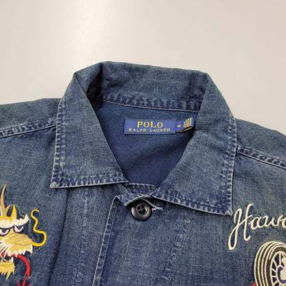 【中古品】【メンズ】 RIPSTOP WORK SHIRT DRAGON RIDER 710693099001 リップストップワークシャツ 長袖 トップス 147-260330-as-09-izu サイズ：M カラー：インディゴ 万代Net店