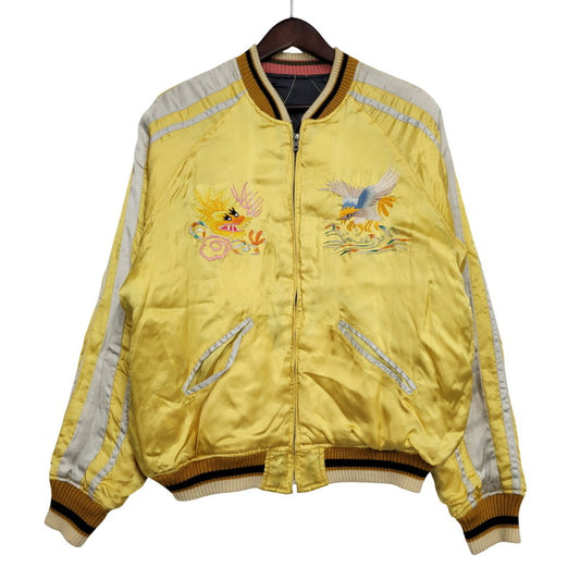 【中古品】【メンズ】 CAB CLOTHING キャブクロージング DRAGON×JAPAN MAP REVERSIBLE SOUVENIR JACKET C-AT-942 リバーシブル スーベニアジャケット スカジャン 145-260330-as-25-izu サイズ：L カラー：イエロー/ブラック 万代Net店
