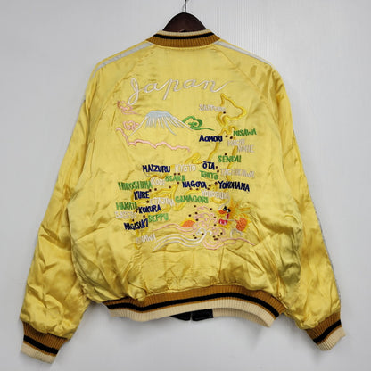 【中古品】【メンズ】 CAB CLOTHING キャブクロージング DRAGON×JAPAN MAP REVERSIBLE SOUVENIR JACKET C-AT-942 リバーシブル スーベニアジャケット スカジャン 145-260330-as-25-izu サイズ：L カラー：イエロー/ブラック 万代Net店