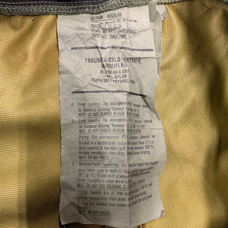 【中古品】【メンズ】 U.S.ARMY ユーエスアーミー 8415-01-228-1346 ECWCS GEN1 90’S GORE-TEX PANTS エクワックス ゴアテックス パンツ ボトムス ズボン 157-260330-cs-07-izu サイズ：MEDIUM-REGULAR カラー：マルチ 万代Net店