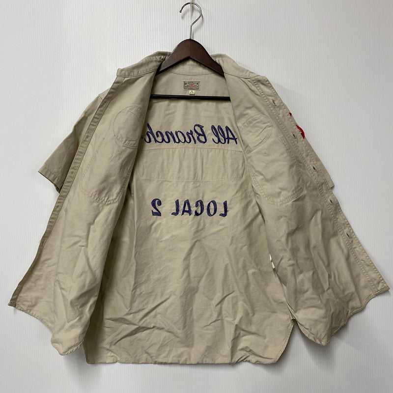 【中古品】【メンズ】 Buzz Rickson's バズリクソンズ SS WORK SHIRT ショートスリーブ ワークシャツ トップス 半袖 145-260404-kh-06-izu サイズ：15-15 1/2 カラー：アイボリー 万代Net店