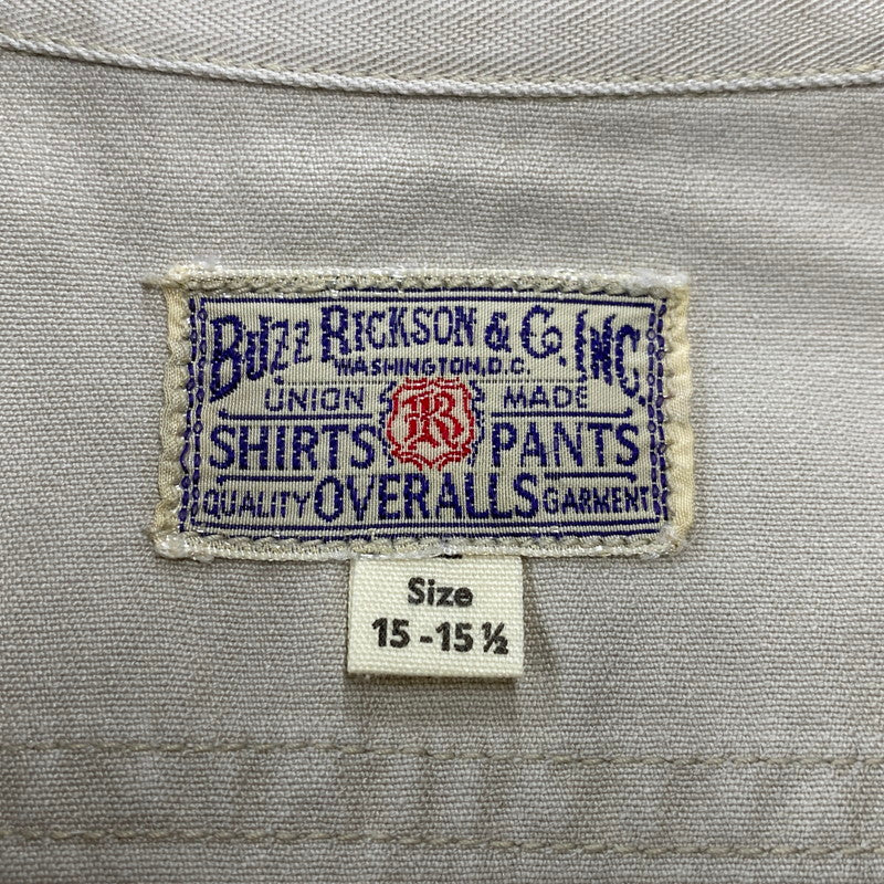 【中古品】【メンズ】 Buzz Rickson's バズリクソンズ SS WORK SHIRT ショートスリーブ ワークシャツ トップス 半袖 145-260404-kh-06-izu サイズ：15-15 1/2 カラー：アイボリー 万代Net店