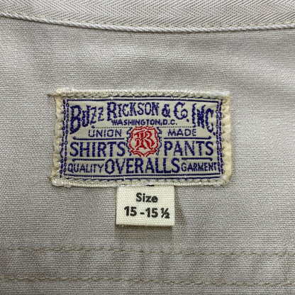 【中古品】【メンズ】 Buzz Rickson's バズリクソンズ SS WORK SHIRT ショートスリーブ ワークシャツ トップス 半袖 145-260404-kh-06-izu サイズ：15-15 1/2 カラー：アイボリー 万代Net店