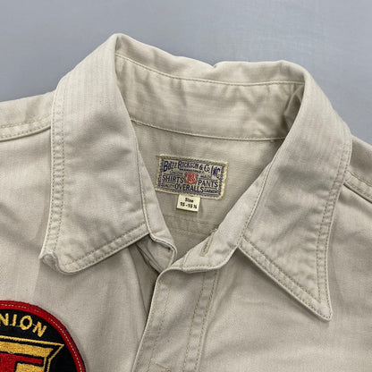 【中古品】【メンズ】 Buzz Rickson's バズリクソンズ SS WORK SHIRT ショートスリーブ ワークシャツ トップス 半袖 145-260404-kh-06-izu サイズ：15-15 1/2 カラー：アイボリー 万代Net店