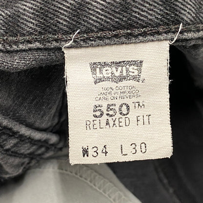 【中古品】【メンズ】 00550-0260 メキシコ製 99年製 刻印493 90S RELAXED FIT リラックスフィット 550 BLACK DENIM PANTS ブラックデニムパンツ ズボン ボトムス 157-260331-ya-03-izu サイズ：34×30 カラー：BLACK 万代Net店