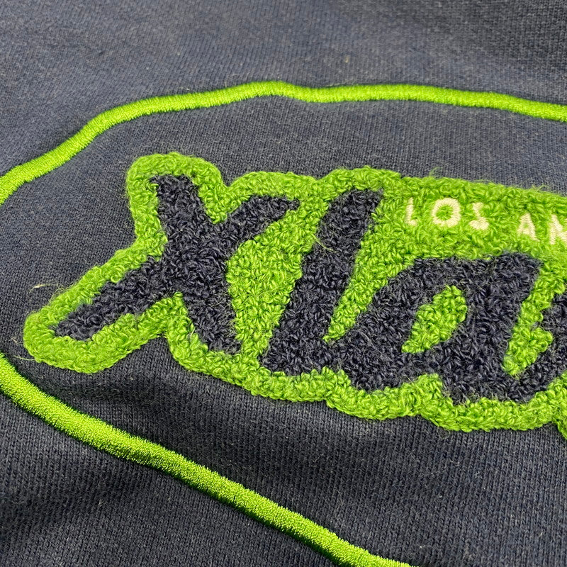 【中古品】【メンズ】 XLARGE エクストララージ 101223012011 RETRO CREWNECK SWEAT レトロ クルーネック スウェット トップス 142-260404-kh-05-izu サイズ：L カラー：ネイビー×グリーン 万代Net店