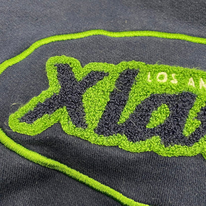 【中古品】【メンズ】 XLARGE エクストララージ 101223012011 RETRO CREWNECK SWEAT レトロ クルーネック スウェット トップス 142-260404-kh-05-izu サイズ：L カラー：ネイビー×グリーン 万代Net店