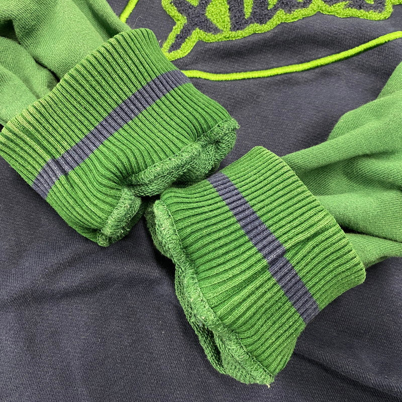 【中古品】【メンズ】 XLARGE エクストララージ 101223012011 RETRO CREWNECK SWEAT レトロ クルーネック スウェット トップス 142-260404-kh-05-izu サイズ：L カラー：ネイビー×グリーン 万代Net店