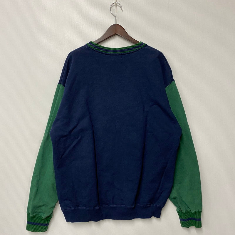 【中古品】【メンズ】 XLARGE エクストララージ 101223012011 RETRO CREWNECK SWEAT レトロ クルーネック スウェット トップス 142-260404-kh-05-izu サイズ：L カラー：ネイビー×グリーン 万代Net店