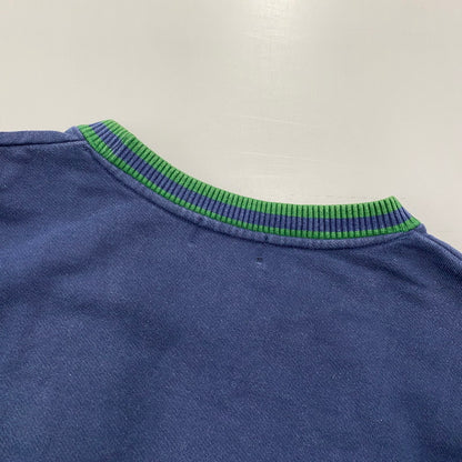【中古品】【メンズ】 XLARGE エクストララージ 101223012011 RETRO CREWNECK SWEAT レトロ クルーネック スウェット トップス 142-260404-kh-05-izu サイズ：L カラー：ネイビー×グリーン 万代Net店
